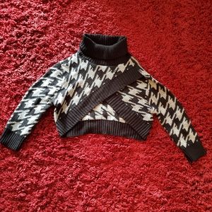 Womans Crop Turtleneck Crop Sweater